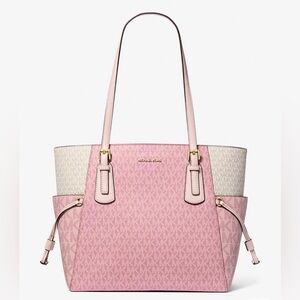 Michael Kors Pink girly 
Voyager Large Color-Block Signature Logo Tote Bag